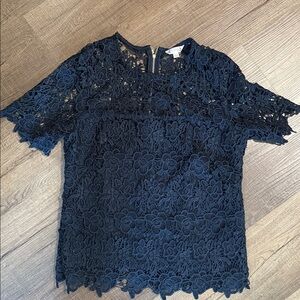 Nanette Lepore navy Lace Top